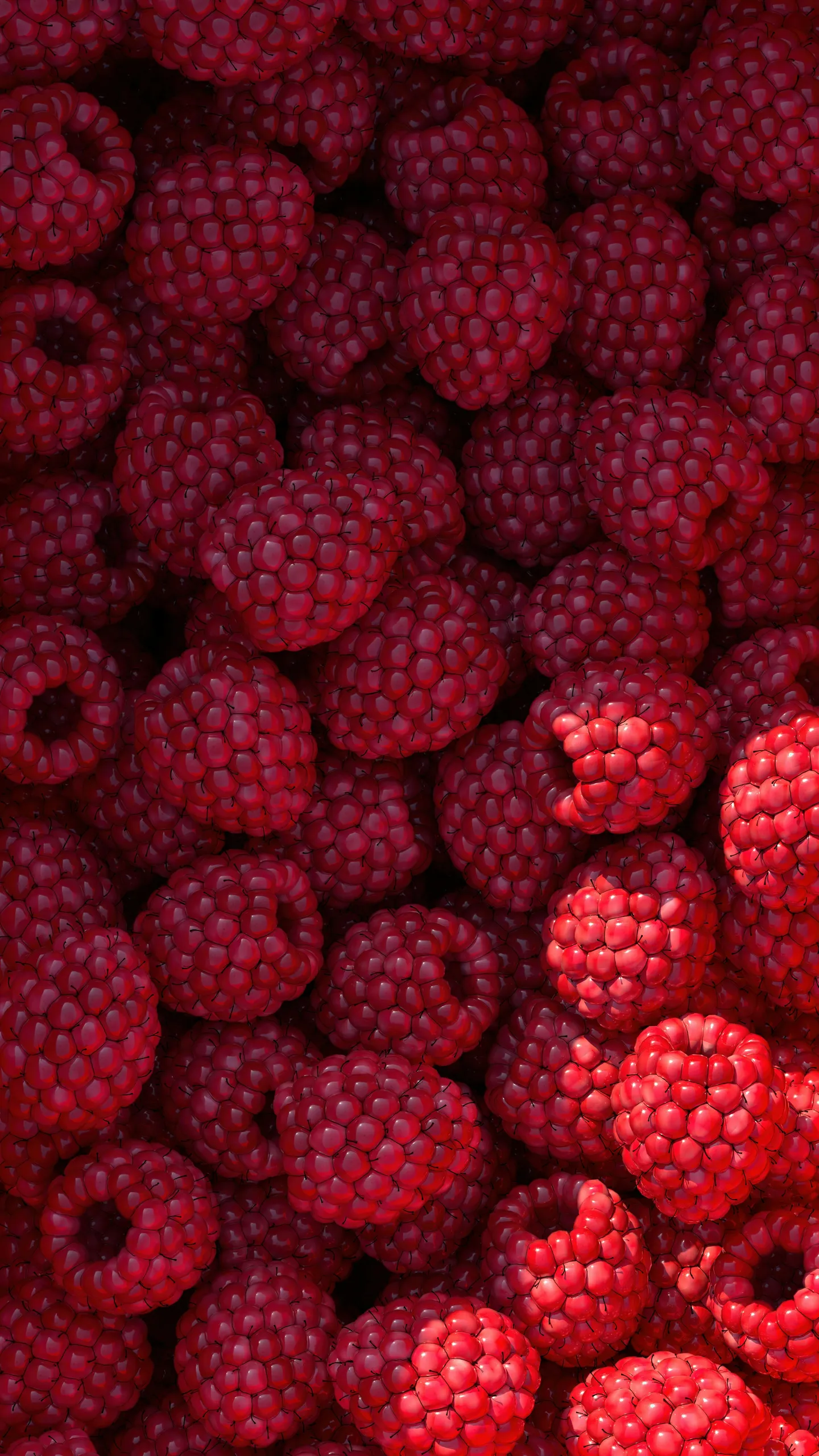 Frambuesas maduras en primer plano